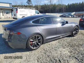 2019 Tesla Model S 100D with VIN 5YJSA1E49KF300356, listed as a Copart auction lot 43312715 with 81,915 mi miles and Salvage title. Bid and sale history available at DreamBid. Image 3.