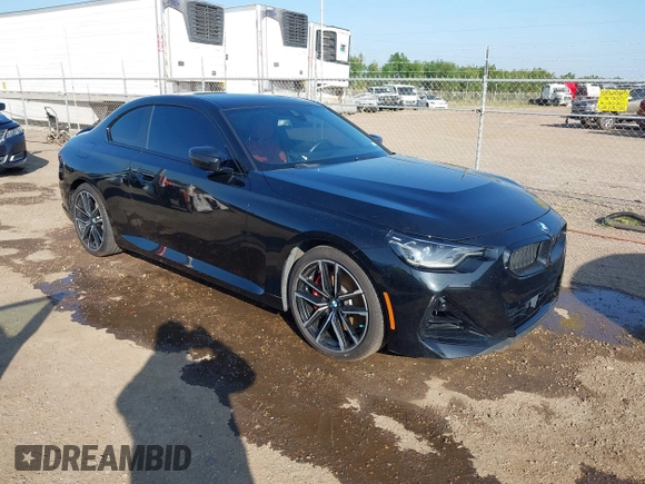 2024 BMW 2 Series M240i xDrive with VIN 3MW53CM05R8E02296, listed as a IAAI auction lot 41190453 with 8,809 mi miles. Bid and sale history available at carsss.com. Image 1.