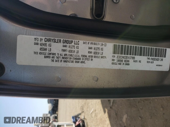 2014 Chrysler 300 C with VIN 2C3CCAKG3EH157999, listed as a Copart auction lot 74798564 with 136,277 mi miles and Salvage Title. Bid and sale history available at carsss.com. Image 13.