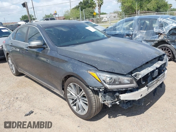 2018 Genesis G80 3.8L z VIN KMHGN4JE6JU247918, wystawiony jako IAAI lot #42423370 z przebiegiem 154 840 mil mil oraz . Historia ofert i sprzedaży dostępna na DreamBid. Obrazek 1.