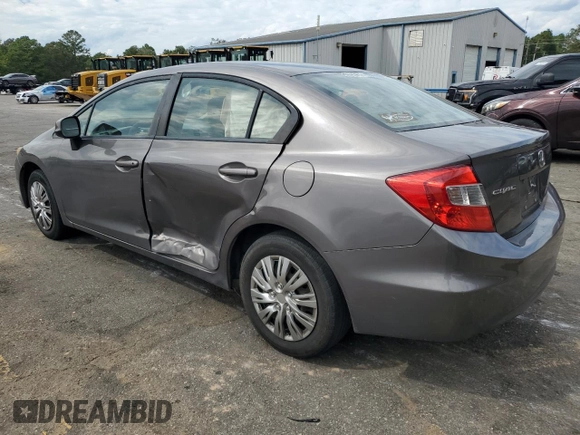 2012 Honda Civic LX z VIN 19XFB2F55CE109410, wystawiony jako Copart lot #74462994 z przebiegiem Nie podano mil oraz Szkoda całkowita • Salvage title. Historia ofert i sprzedaży dostępna na DreamBid. Obrazek 2.