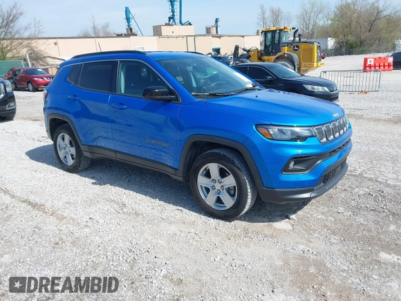 2022 Jeep Compass Latitude with VIN 3C4NJDBB5NT178361, listed as a IAAI auction lot 41874823 with 37,241 mi miles and . Bid and sale history available at DreamBid. Image 1.
