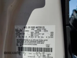 2010 Ford Escape Limited with VIN 1FMCU9EG5AKD32965, listed as a Copart auction lot 59765695 with Not provided miles and Salvage title. Bid and sale history available at DreamBid. Image 13.