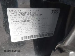 2019 Audi Q3 Premium with VIN WA1AECF33K1079468, listed as a IAAI auction lot 41340687 with 53,134 mi miles and . Bid and sale history available at DreamBid. Image 9.