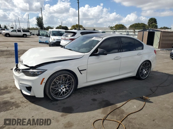 2018 BMW M3 z VIN WBS8M9C51J5G86228, wystawiony jako Copart lot #43836665 z przebiegiem Nie podano mil oraz Szkoda całkowita • Salvage title. Historia ofert i sprzedaży dostępna na DreamBid. Obrazek 1.