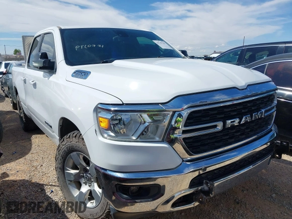 2022 Ram 1500 Big Horn with VIN 1C6SRFBT0NN179909, listed as a IAAI auction lot 42747237 with 91,521 mi miles and . Bid and sale history available at DreamBid. Image 13.