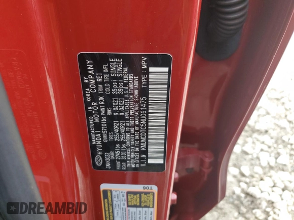 2022 Genesis GV70 Sport with VIN KMUMCDTC5NU061475, listed as a Copart auction lot 69510014 with 20,051 mi miles and Salvage title. Bid and sale history available at DreamBid. Image 13.