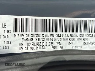 2018 Dodge Durango SXT with VIN 1C4RDJAG0JC111239, listed as a Copart auction lot 56432955 with 146,497 mi miles and Clean Title. Bid and sale history available at DreamBid. Image 10.