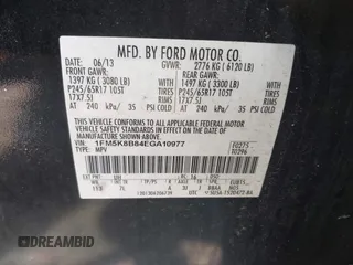 2014 Ford Explorer with VIN 1FM5K8B84EGA10977, listed as a IAAI auction lot 42660335 with 246,396 mi miles and . Bid and sale history available at DreamBid. Image 9.