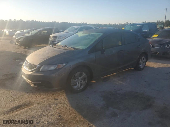 2013 Honda Civic Sdn LX with VIN 19XFB2F54DE252639, listed as a Copart auction lot 48790465 with 157,602 mi miles and Salvage Title. Bid and sale history available at carsss.com. Image 1.