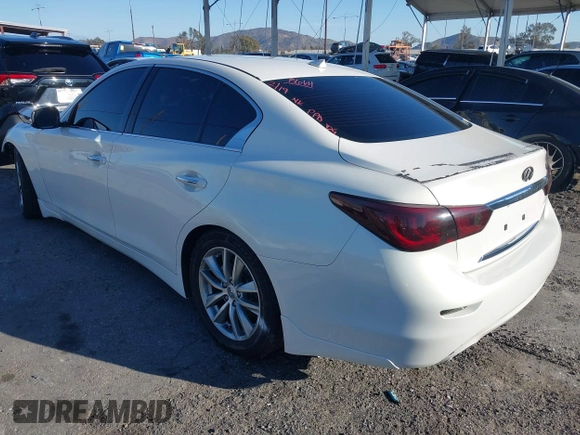 2014 Infiniti Q50 with VIN JN1BV7AP5EM678664, listed as a IAAI auction lot 41641222 with 86,385 mi miles and . Bid and sale history available at carsss.com. Image 3.