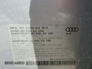 2015 Audi Q5 Premium Plus with VIN WA1LFAFPXFA139586, listed as a Copart auction lot 57821705 with 109,994 mi miles and Salvage title. Bid and sale history available at DreamBid. Image 13.