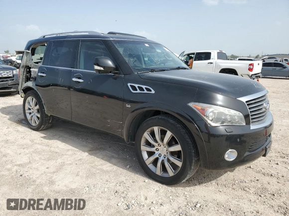 2014 Infiniti QX80 with VIN JN8AZ2NC4E9351199, listed as a Copart auction lot 64503604 with 149,317 mi miles and Salvage Title. Bid and sale history available at carsss.com. Image 4.