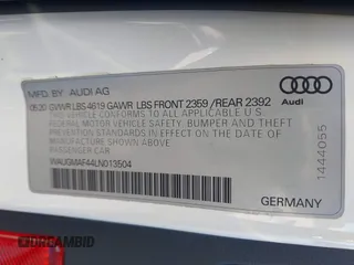 2020 Audi A4 Premium z VIN WAUGMAF44LN013504, wystawiony jako IAAI lot #41846708 z przebiegiem 76 658 mil mil oraz . Historia ofert i sprzedaży dostępna na DreamBid. Obrazek 9.