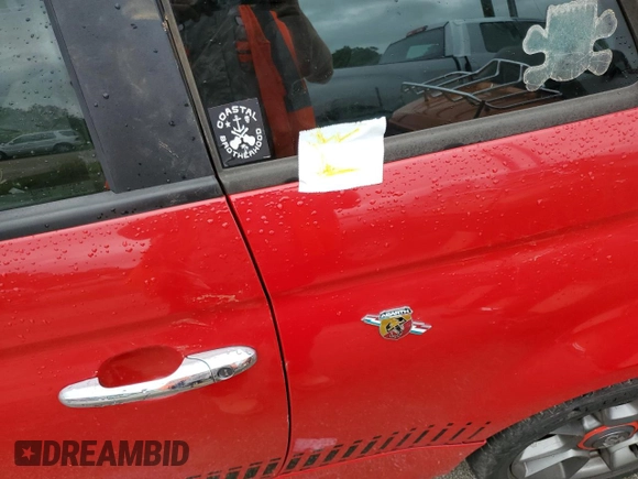 2013 FIAT 500 Abarth with VIN 3C3CFFJH4DT633956, listed as a Copart auction lot 74962744 with Not provided miles and Non repairable. Bid and sale history available at DreamBid. Image 12.