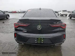 2023 Acura TLX w/A-Spec Package with VIN 19UUB5F55PA003901, listed as a Copart auction lot 48999125 with 17,077 mi miles and Salvage Title. Bid and sale history available at carsss.com. Image 6.