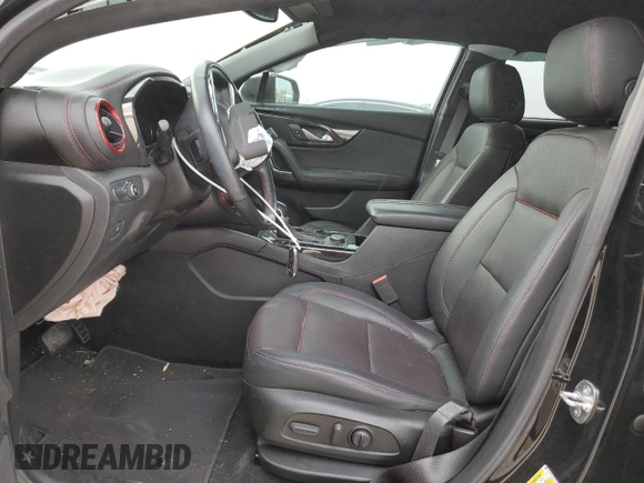 2022 Chevrolet Blazer RS with VIN 3GNKBERS0NS112129, listed as a Copart auction lot 55105345 with 27,600 mi miles and Salvage title. Bid and sale history available at DreamBid. Image 7.