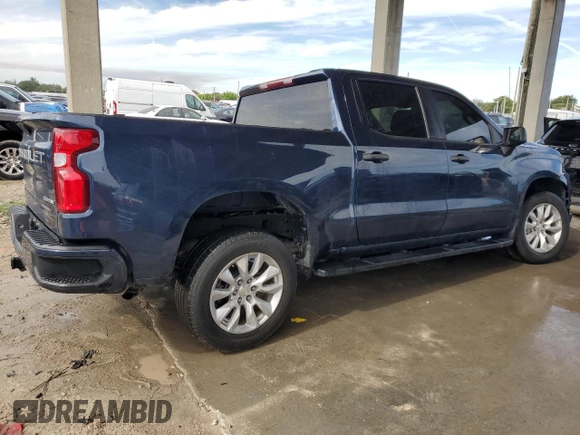 2022 Chevrolet Silverado 1500 Custom with VIN 1GCPWBEK0NZ234645, listed as a Copart auction lot 87376734 with 44,332 mi miles and Non Repairable. Bid and sale history available at DreamBid. Image 3.