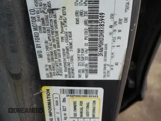 2017 Ford Fusion SE with VIN 3FA6P0HD3HR185949, listed as a Copart auction lot 58828325 with 169,148 mi miles and Clean title. Bid and sale history available at DreamBid. Image 12.