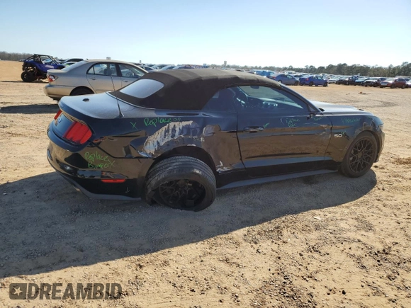 2015 Ford Mustang GT Premium with VIN 1FATP8FF0F5332038, listed as a Copart auction lot 48799725 with 105,866 mi miles and Salvage Title. Bid and sale history available at DreamBid. Image 3.