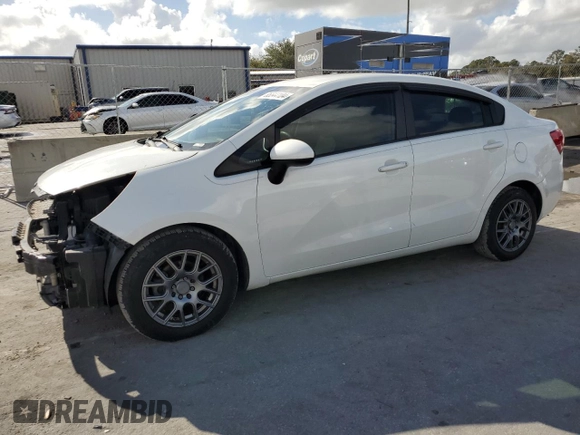 2014 Kia Rio LX with VIN KNADM4A35E6346018, listed as a Copart auction lot 85544104 with 76,455 mi miles and Salvage Title. Bid and sale history available at carsss.com. Image 1.