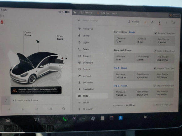 2023 Tesla Model 3 with VIN 5YJ3E1EA8PF449797, listed as a Copart auction lot 64601115 with 99,771 mi miles and Clean title. Bid and sale history available at DreamBid. Image 9.
