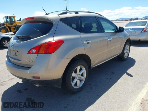 2009 Nissan Murano S with VIN JN8AZ18W29W126819, listed as a IAAI auction lot 42162045 with 123,548 mi miles and . Bid and sale history available at carsss.com. Image 4.