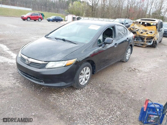 2012 Honda Civic Sdn LX with VIN 2HGFB2F52CH332302, listed as a IAAI auction lot 41836995 with 217,877 mi miles. Bid and sale history available at carsss.com. Image 2.