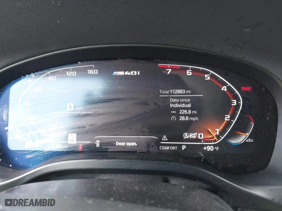 2021 BMW X3 M40i with VIN 5UXTY9C04M9G46876, listed as a IAAI auction lot 41965573 with 112,893 mi miles. Bid and sale history available at carsss.com. Image 7.