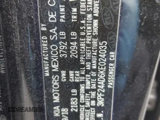 2019 Kia Forte LXS with VIN 3KPF24AD6KE024035, listed as a Copart auction lot 48323995 with 69,392 mi miles and Salvage Title. Bid and sale history available at carsss.com. Image 12.