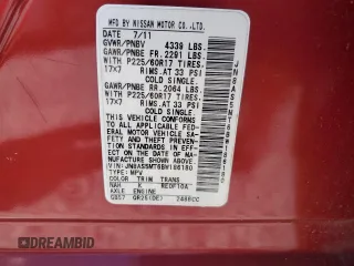2011 Nissan Rogue SV z VIN JN8AS5MT6BW186180, wystawiony jako Copart lot #57245935 z przebiegiem Nie podano mil oraz Szkoda całkowita • Salvage title. Historia ofert i sprzedaży dostępna na DreamBid. Obrazek 13.