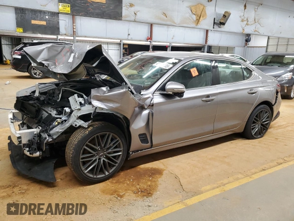 2023 Genesis G70 2.0T with VIN KMTG34TA2PU131582, listed as a Copart auction lot 41963835 with 28,512 mi miles and Non Repairable. Bid and sale history available at DreamBid. Image 1.