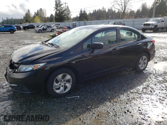 2015 Honda Civic Sedan LX with VIN 19XFB2F53FE277437, listed as a Copart auction lot 51210605 with 98,548 mi miles and Salvage Title. Bid and sale history available at carsss.com. Image 1.