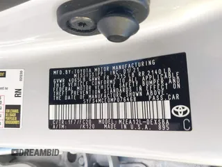 2021 Toyota Corolla SE with VIN 5YFS4MCE0MP076468, listed as a IAAI auction lot 41090349 with 55,781 mi miles. Bid and sale history available at carsss.com. Image 9.