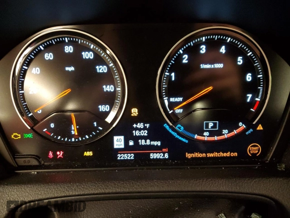 2021 BMW 2 Series M240i xDrive with VIN WBA2J7C07M7J59957, listed as a Copart auction lot 45558215 with 22,522 mi miles and Salvage Title. Bid and sale history available at carsss.com. Image 9.