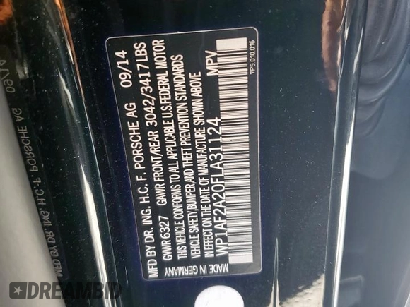 2015 Porsche Cayenne Diesel с VIN WP1AF2A20FLA31124, выставлен на аукционе Copart как лот 52011865 с пробегом 152 633 миль миль и Списание • Salvage title. История ставок и продаж доступна на DreamBid. Изображение 13.