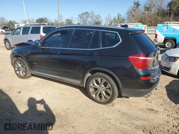 2017 BMW X3 xDrive28i with VIN 5UXWX9C57H0D97477, listed as a Copart auction lot 45215085 with 135,507 mi miles and Salvage Title. Bid and sale history available at DreamBid. Image 2.