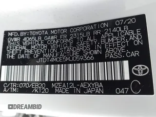 2021 Toyota Corolla XSE with VIN JTDT4MCE5MJ059366, listed as a IAAI auction lot 41692920 with 25,619 mi miles. Bid and sale history available at carsss.com. Image 9.