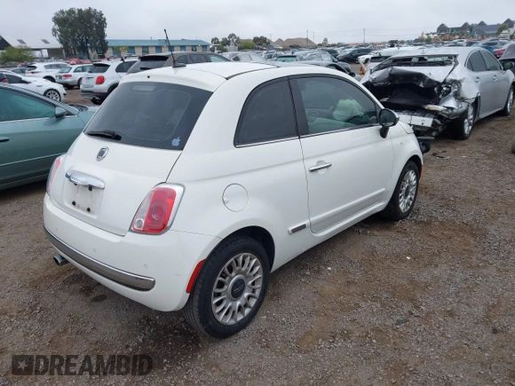2012 FIAT 500 Lounge with VIN 3C3CFFCR9CT120173, listed as a IAAI auction lot 42438907 with 154,151 mi miles and . Bid and sale history available at DreamBid. Image 4.