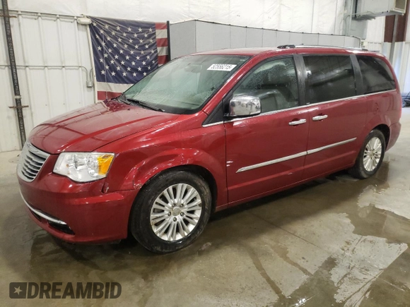 2013 Chrysler Town & Country Limited with VIN 2C4RC1GG7DR766715, listed as a Copart auction lot 52556215 with 180,980 mi miles and Salvage Title. Bid and sale history available at carsss.com. Image 1.