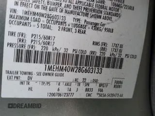 2008 Mercury Sable с VIN 1MEHM40W28G603133, выставлен на аукционе Copart как лот 51578335 с пробегом 177 540 миль миль и Списание • Salvage title. История ставок и продаж доступна на DreamBid. Изображение 12.