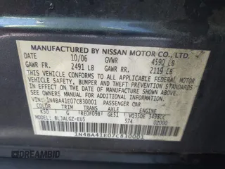 2007 Nissan Maxima SE z VIN 1N4BA41E07C830001, wystawiony jako IAAI lot #42322079 z przebiegiem 189 036 mil mil oraz . Historia ofert i sprzedaży dostępna na DreamBid. Obrazek 9.