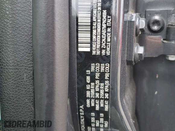 2021 Jeep Renegade Freedom with VIN ZACNJDAB7MPN34684, listed as a Copart auction lot 65636155 with Not provided miles and Clean title. Bid and sale history available at DreamBid. Image 13.