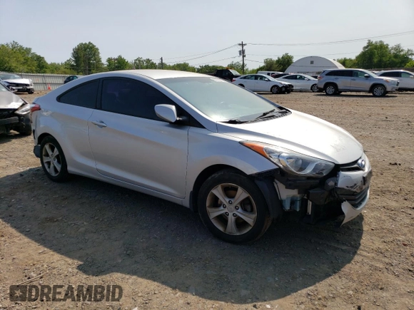 2013 Hyundai Elantra Coupe GS PZEV with VIN KMHDH6AE0DU010559, listed as a Copart auction lot 59208114 with 0 mi miles and Salvage Title. Bid and sale history available at carsss.com. Image 4.