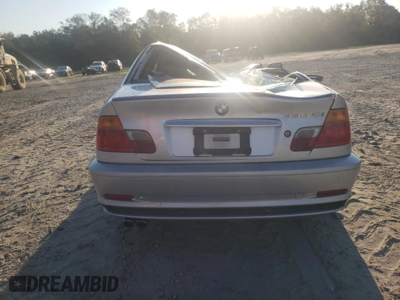 2001 BMW 3 Series 330Ci with VIN WBABN53461JU30596, listed as a Copart auction lot 73833734 with 132,821 mi miles and Salvage Title. Bid and sale history available at carsss.com. Image 6.
