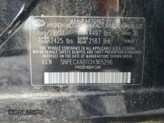 2012 Hyundai Sonata Limited z VIN 5NPEC4AB1CH365296, wystawiony jako Copart lot #58725255 z przebiegiem 118 332 mil mil oraz Szkoda całkowita • Salvage title. Historia ofert i sprzedaży dostępna na DreamBid. Obrazek 12.