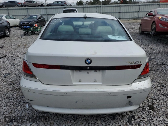 2004 BMW 7 Series 745i with VIN WBAGL63444DP70074, listed as a Copart auction lot 45068004 with Not Provided miles and Salvage Title. Bid and sale history available at DreamBid. Image 6.