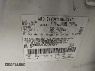 2010 Ford Edge SEL with VIN 2FMDK3JC5ABA83068, listed as a IAAI auction lot 41899136 with 226,473 mi miles. Bid and sale history available at carsss.com. Image 9.