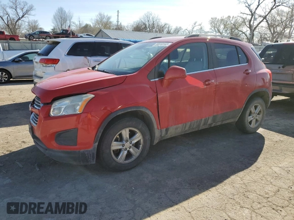 2015 Chevrolet Trax LT with VIN 3GNCJRSB1FL240061, listed as a Copart auction lot 50010165 with 89,741 mi miles and Salvage Title. Bid and sale history available at carsss.com. Image 1.