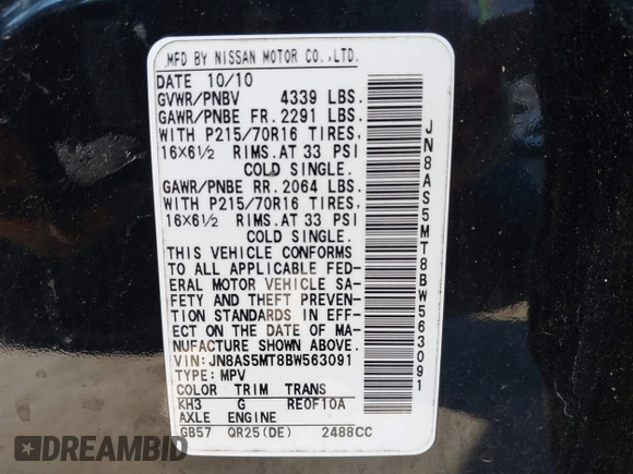 2011 Nissan Rogue SV z VIN JN8AS5MT8BW563091, wystawiony jako IAAI lot #40864086 z przebiegiem 93 669 mil mil oraz . Historia ofert i sprzedaży dostępna na DreamBid. Obrazek 9.